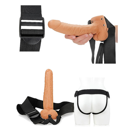 Fallo grosso realistico grande dildo cavo indossabile vaginale anale strap on