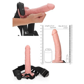 vibratore cavo indossabile realistico vaginale anale vibrating hollow strap on 24.5 cm