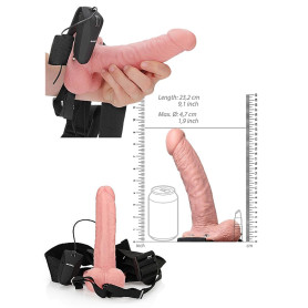 Vibratore anale vaginale cavo realistico indossabile vibrating hollow strap on 18 cm