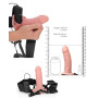 Vibratore realistico cavo indossabile anale vaginale vibrating hollow strap on 15.5 cm