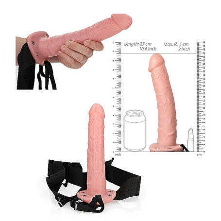 Fallo cavo realistico vaginale anale indossabile hollow strap on 24.5 cm