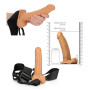 Fallo realistico cavo vaginale anale indossabile Hollow strap on 18 cm caramello