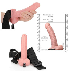 Fallo cavo indossabile realistico anale vaginale hollow strap on 15.5 cm