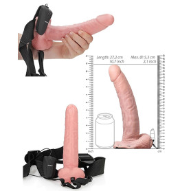 Vibratore cavo indossabile vaginale anale vibrating hollow strap on 23 cm