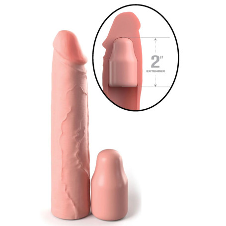 Guaina fallica realistica per ingrandimento pene Sleeve 8 Inch + 2 Inch Plug