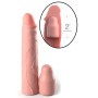 Guaina fallica realistica per ingrandimento pene Sleeve 8 Inch + 2 Inch Plug