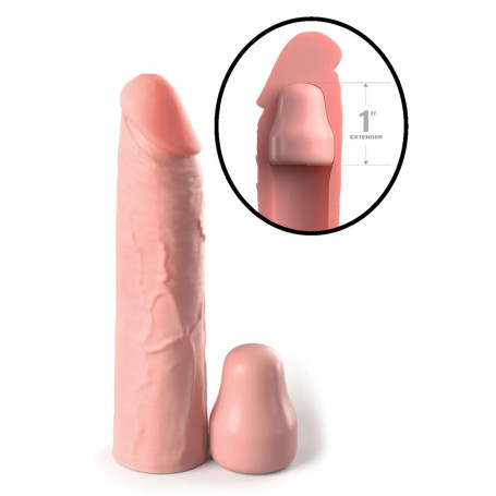 Guaina fallica per ingrandimento pene Sleeve 7 Inch + 1 Inch Plug