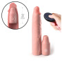 Guaina fallica realistica vibrante per ingrandimento pene Sleeve 9 In + 3 In Plug Remote