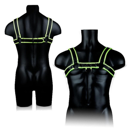 Pettorina bondage uomo Chest bulldog harness glow in the dark