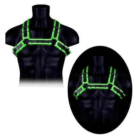 Pettorina uomo sadomaso Buckle bulldog harness glow in the dark