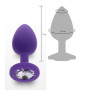 Plug anale indossabile con pietra in silicone Diamond Booty Jewel Small purple