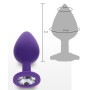 Plug anale con pietra dilatatore indossabile in silicone Diamond Booty Jewel Medium purple