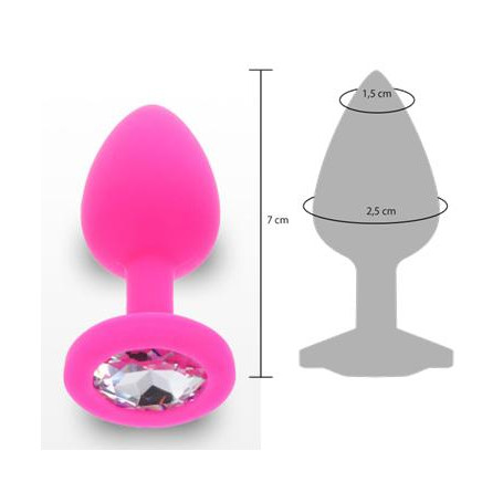Plug anale mini in silicone con pietra Diamond Booty Jewel Small pink
