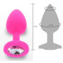 Plug anale mini in silicone con pietra Diamond Booty Jewel Small pink