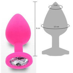 Plug anale in silicone con pietra medio Diamond Booty Jewel Medium pink