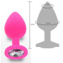 Plug anale in silicone con pietra medio Diamond Booty Jewel Medium pink