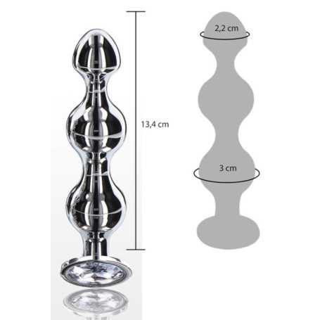 Plug anale a sfere maxi con pietra Diamond Star Beads Large