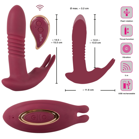 Vibratore indossabile clitoride vaginale 3 Function Vibrator