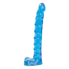 Fallo con testicoli anale vaginale Slimline 22 cm Cobalt Blue