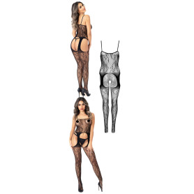 Bodystocking per donna sexy Floral Suspender Bodystocking