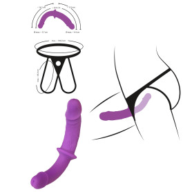 Fallo doppio vaginale anale in silicone Super Soft Double Strap-On