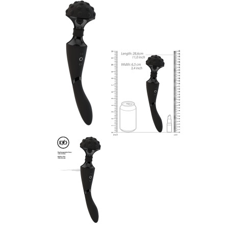 Vibratore wand per donna Shiatsu Bendable Massager Wand Black