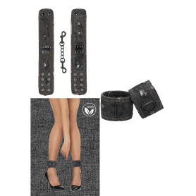 Cavigliere sexy bdsm giochi di coppia Denim Ankle Cuffs Roughend Denim Style Black
