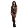 Tutina per donna sexy Criss Cross Neck Bodystocking Black