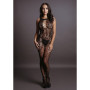 Tutina per donna sexy Criss Cross Neck Bodystocking Black