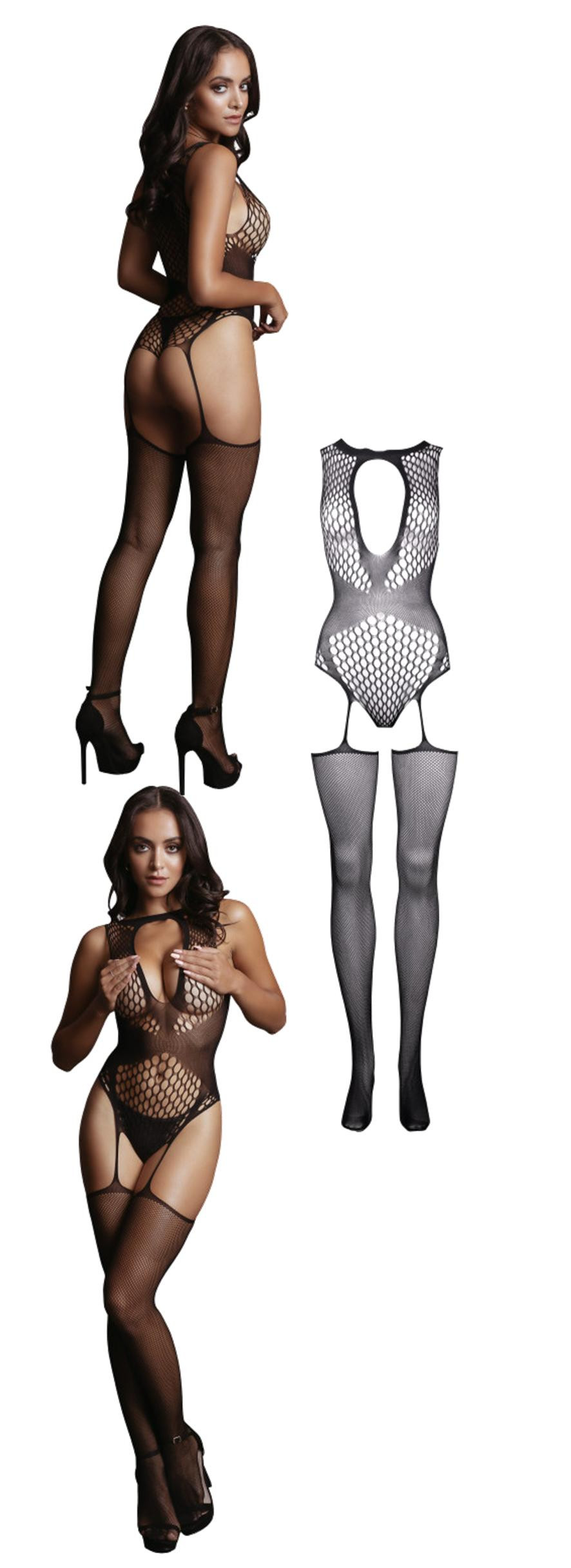 Bodystocking per donna intimo body trasparente taglie forti lingerie hot erotico - Foto 13 di 31