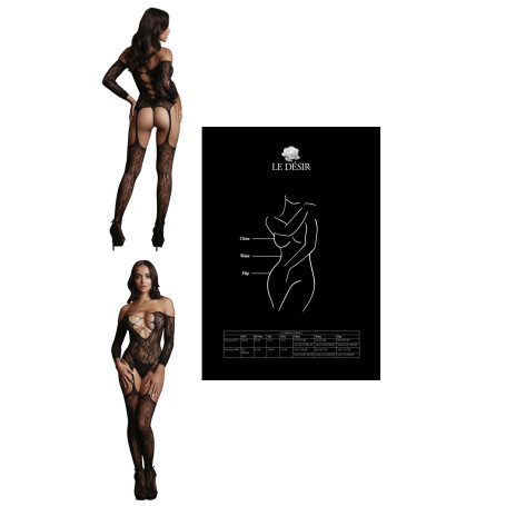 Bodystocking per donna taglie forti Criss Cross Neck Bodystocking