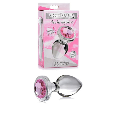 Fallo anale Pink Gem Glass Anal Plug Large