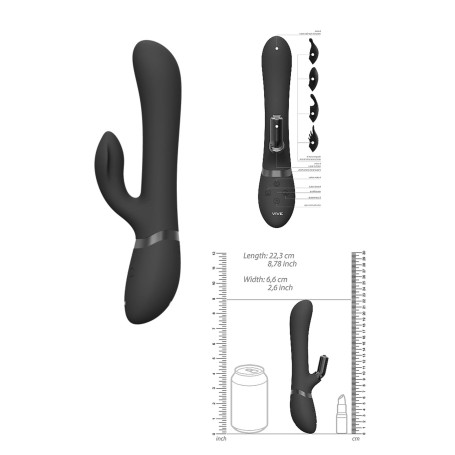 Vibratore rabbit vaginale anale clitoride Chou nero