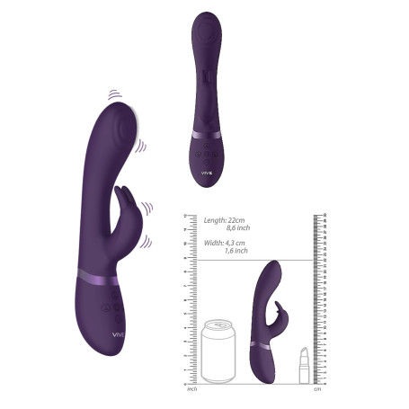 Vibratore rabbit vaginale anale Cato Pulse G-spot viola