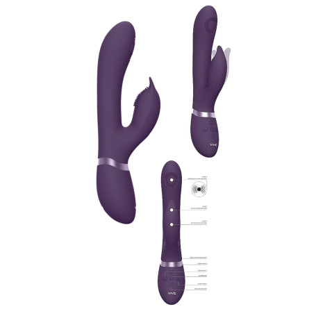 Vibratore rabbit dildo in silicone Aimi Viola