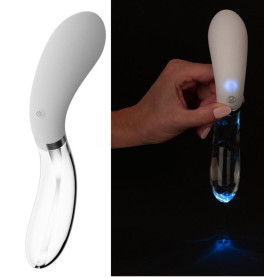 Vibratore vaginale anale in silicone e vetro Curve LED Vibrator