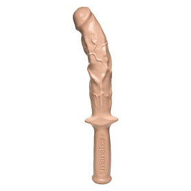 Fallo realistico maxi con manico vaginale anale Phallus with handle The Hard Rammer Vanilla