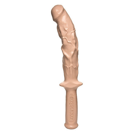 Fallo realistico maxi con manico vaginale anale Phallus with handle The Hard Rammer Vanilla