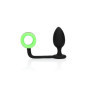 Plug anale con anello fallico Butt with Cock Ring GitD Neon Green/Black