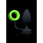 Plug anale con anello fallico Butt with Cock Ring GitD Neon Green/Black