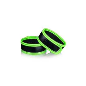 manette bondage hand cuffs Biceps Band Glow in the Dark Neon Green/Black