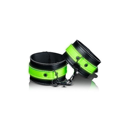 Manette per caviglie bondage Ankle cuffs Glow in the Dark Neon Green/Black