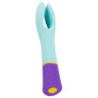 Vibratore doppio vaginale clitoride anale capezzoli perineo in silicone bunt light blue