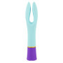 Vibratore doppio vaginale clitoride anale capezzoli perineo in silicone bunt light blue