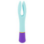 Vibratore doppio vaginale clitoride anale capezzoli perineo in silicone bunt light blue