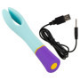 Vibratore doppio vaginale clitoride anale capezzoli perineo in silicone bunt light blue