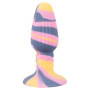 Plug anale con ventosa in silicone piccolo Tricolour Butt Plug pink