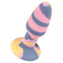 Plug anale con ventosa in silicone piccolo Tricolour Butt Plug pink