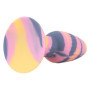 Plug anale con ventosa in silicone piccolo Tricolour Butt Plug pink