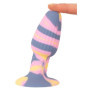 Plug anale con ventosa in silicone piccolo Tricolour Butt Plug pink